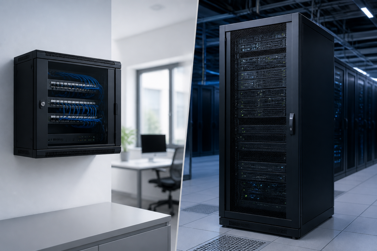 data cabinet vs server rack