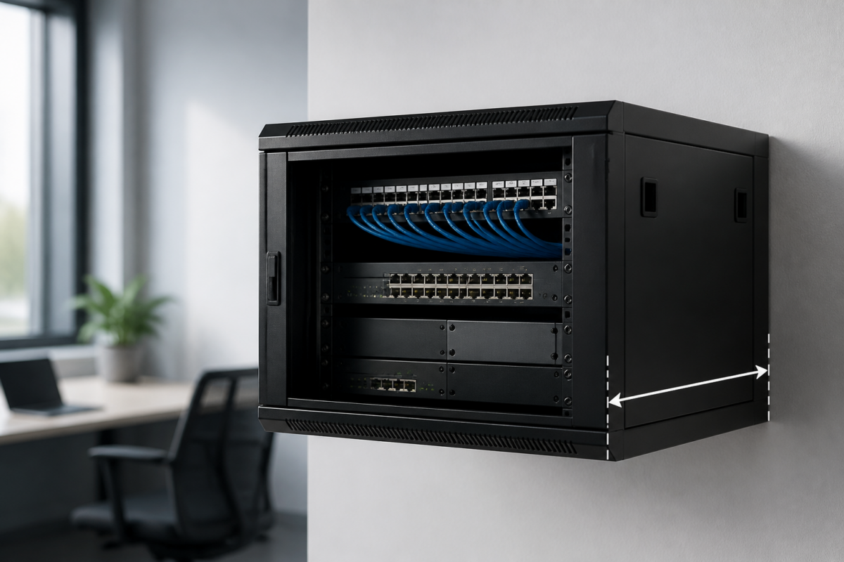 wall mounted network cabinet depth
