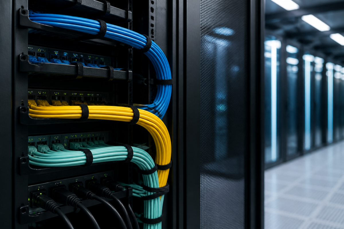 server rack cable management bend radius