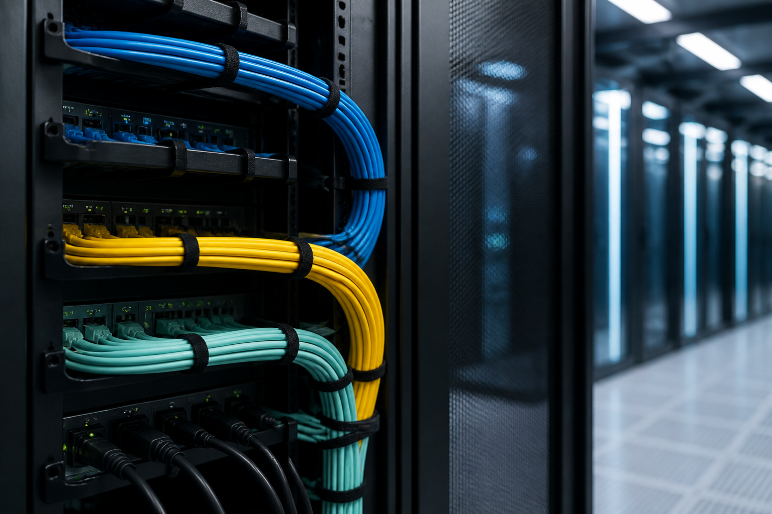 server rack cable management bend radius